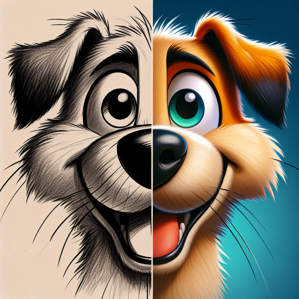 cartoon dog face drawing