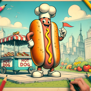 hot dog cartoon