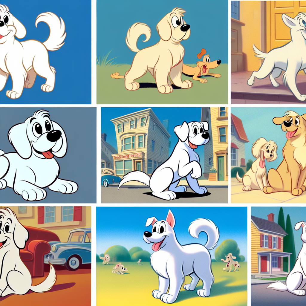 white dog cartoon