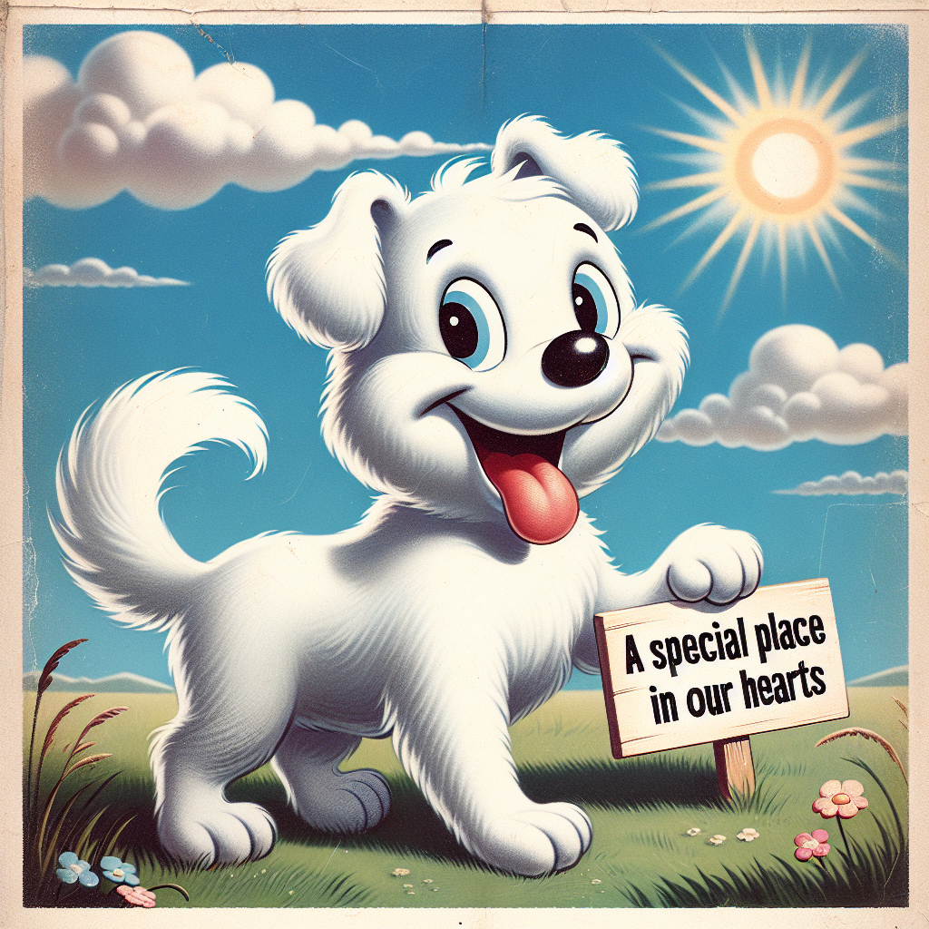 white dog cartoon