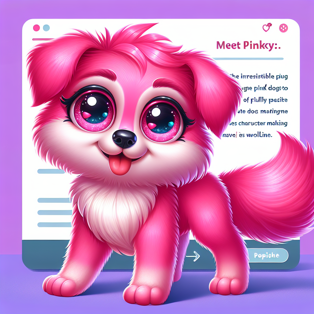 pink dog cartoon