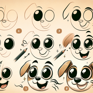 dog face drawing cartoon