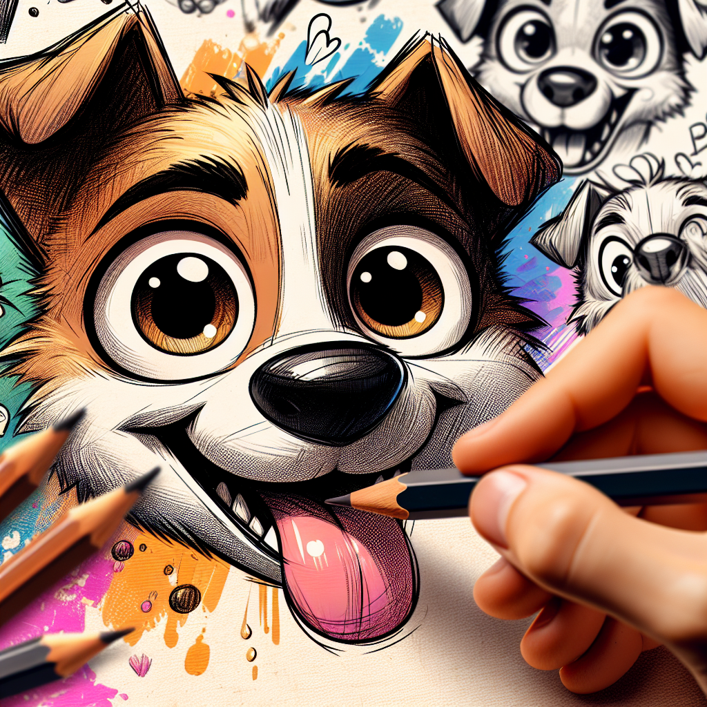 dog face drawing cartoon