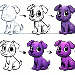 purple dog cartoon