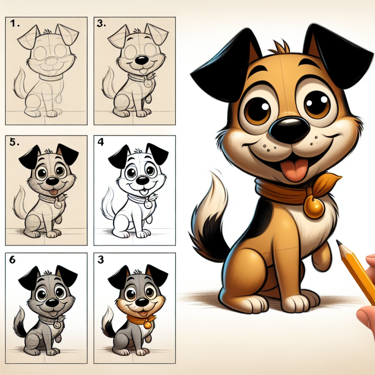 Step-by-step guide to drawing a cute cartoon dog