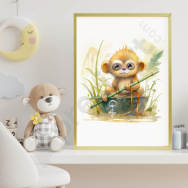Watercolor Monkey - Digital Wall Art