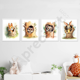 Forest Charm - Wall Art Print Set of 4
