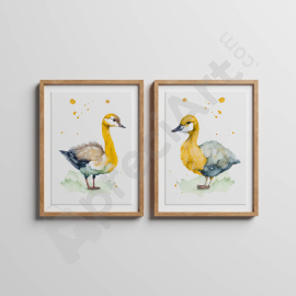 Vintage Donald Ducks - Wall Art Print Set Of 2
