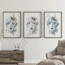 Abstract Women Illustrations - Digital Wall Art Set of 3
