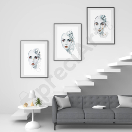 Empowering Woman Wall Art Trio - Digital Wall Art Set of 3