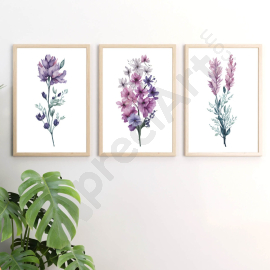 Birth Flower Art Collection - Digital Wall Art Set Of 3