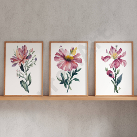 Preserved Roses Trio - Wall Art Print Set of 3