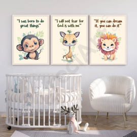 Preppy Positive Quotes - Digital Wall Art Set of 3