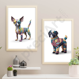 Cute and Cuddly Canines - Wall Art Print Set of 2