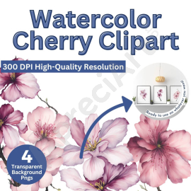 Watercolor Cherry Clipart