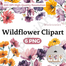 Watercolor Wildflower Clipart