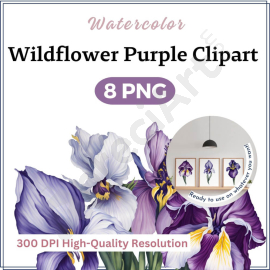 Watercolor Wildflower Purple Clipart