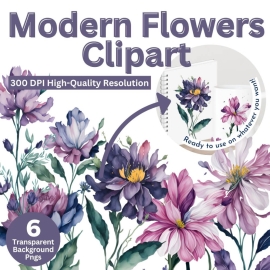 Modern Flowers Clipart