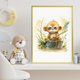Watercolor Monkey - Digital Wall Art