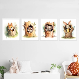 Forest Charm - Wall Art Print Set of 4
