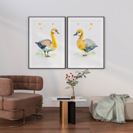 Vintage Donald Ducks - Digital Wall Art Set Of 2