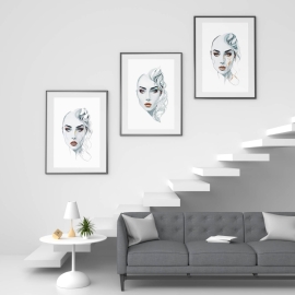 Empowering Woman Wall Art Trio - Digital Wall Art Set of 3