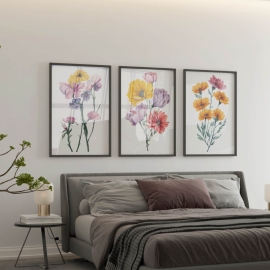 Sunflower Painting Trio - Wall Art Print Set of 3