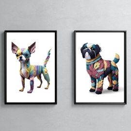 Cute and Cuddly Canines - Digital Wall Art - Set of 2