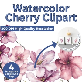 Watercolor Cherry Clipart