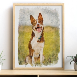 Watercolor Painting of Dog