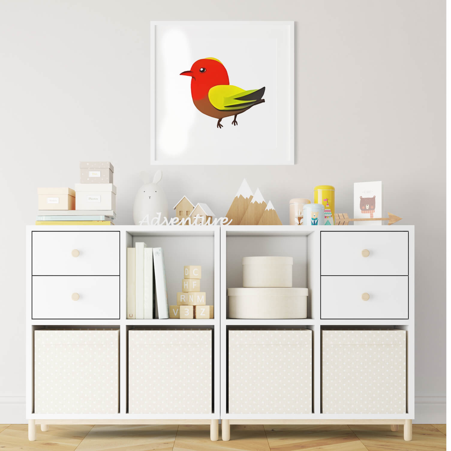 Modern Bird Decor Collection - Digital Wall Art Set of 4