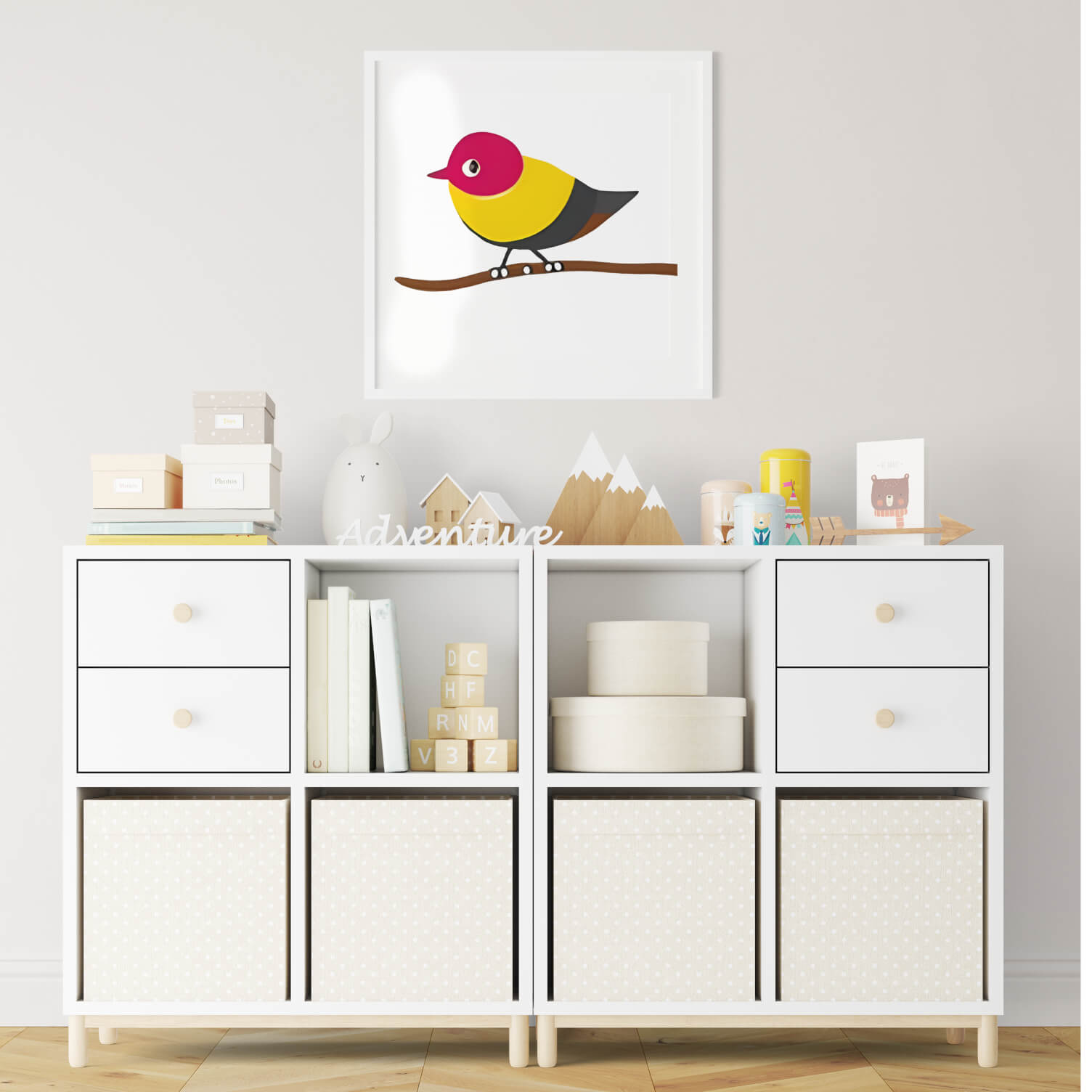 Modern Bird Decor Collection - Wall Art Print Set of 4