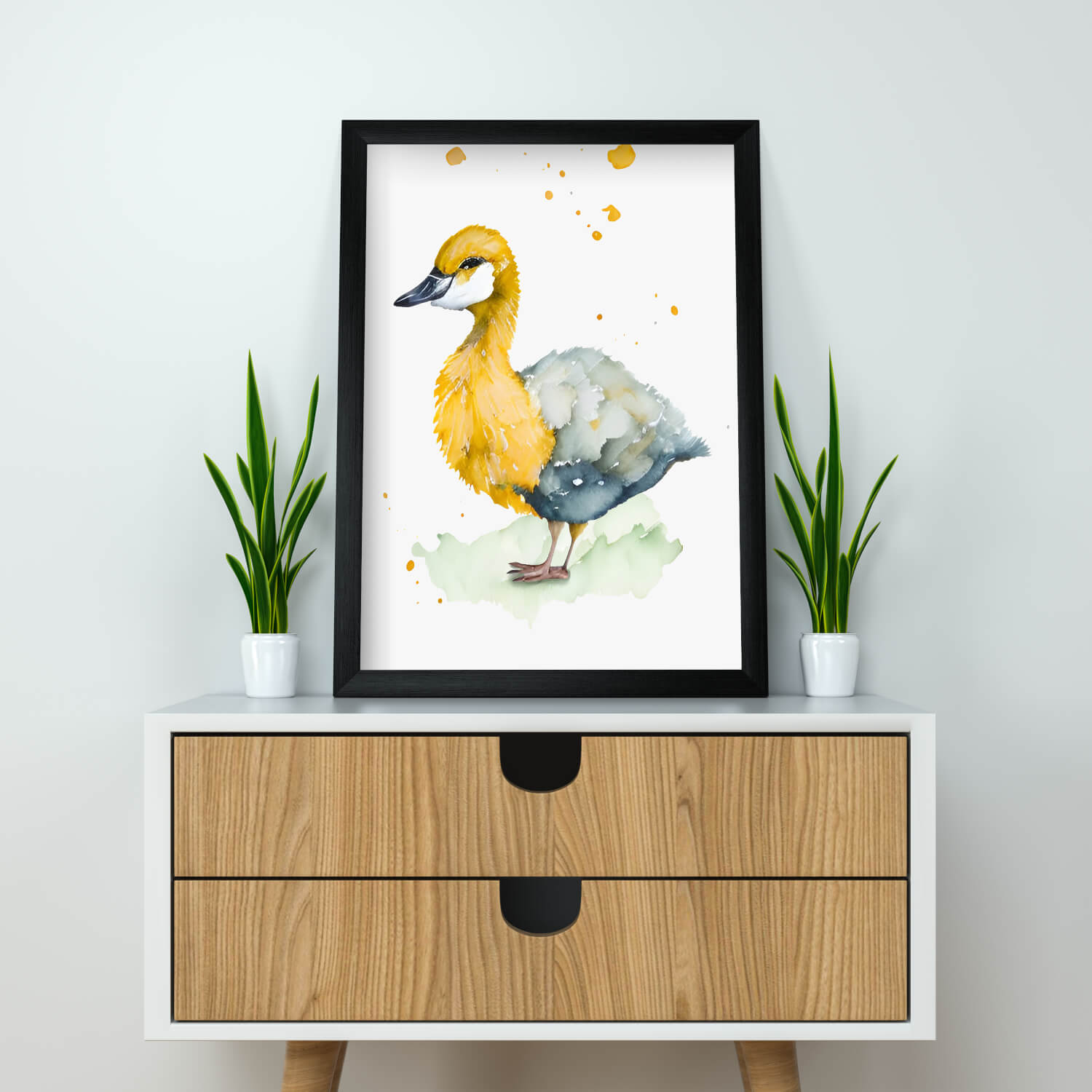 Duck Duo Delight - Digital Wall Art Set Of 2