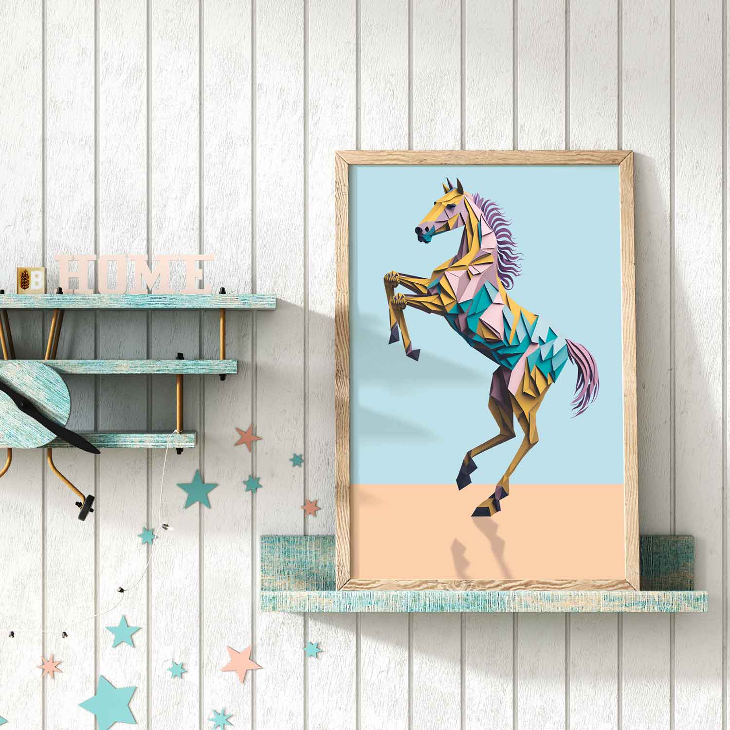 Neighing Horses - Digital Wall Art Set of 3