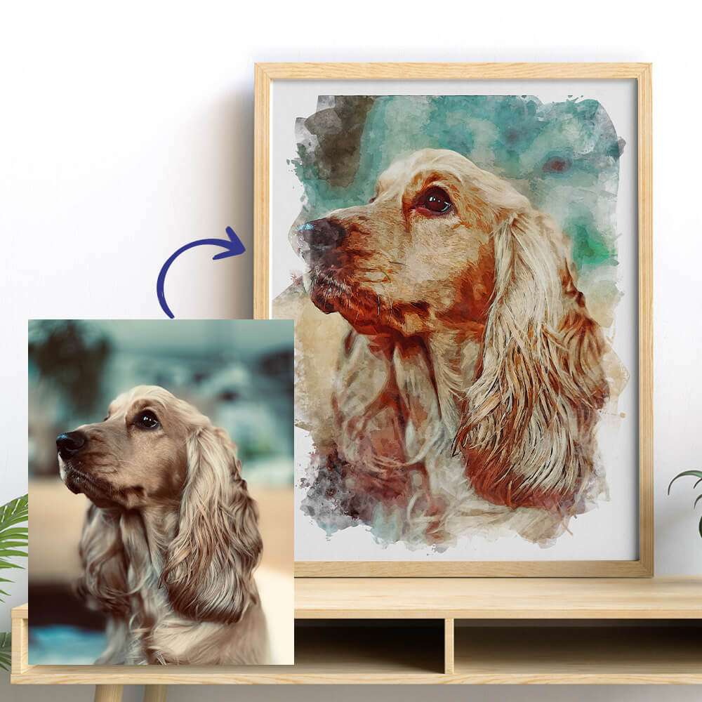 Custom Dog Portrait Watercolor