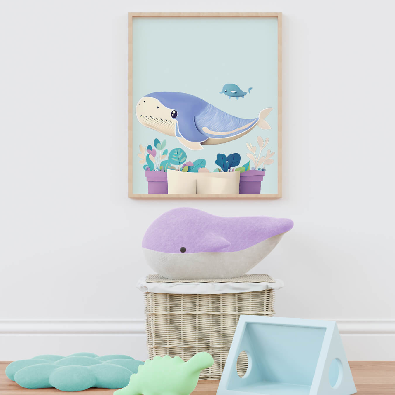 Blue Whale Print Collection - Wall Art Print Set of 2