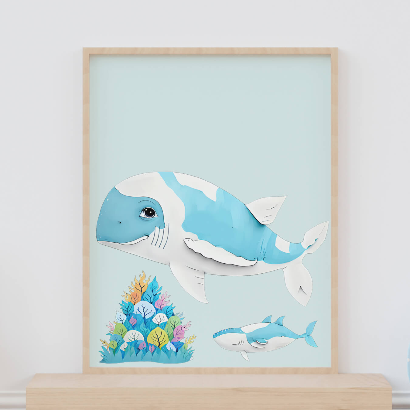 Blue Whale Print Collection - Wall Art Print Set of 2